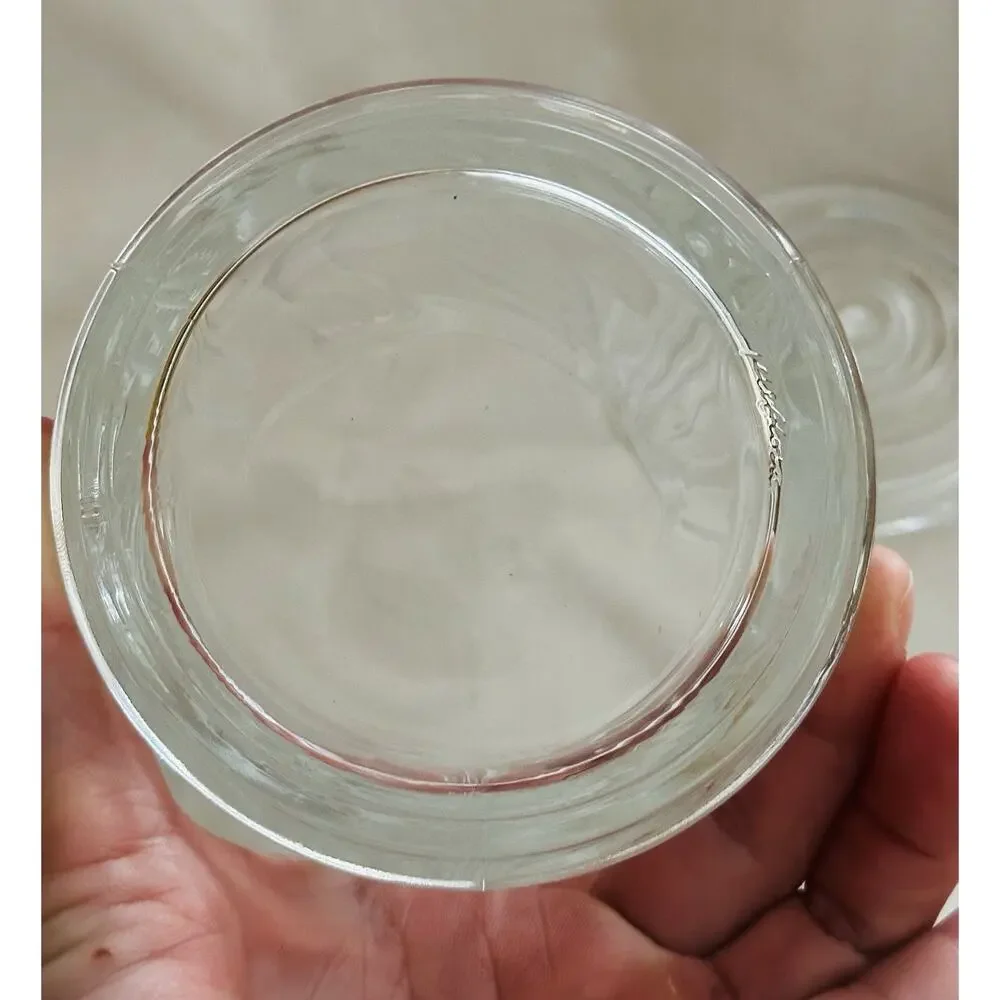 Gloria Vanderbilt Swan Glass Jar with Lid for TELEFLORA Embossed Signed Clear